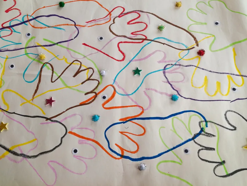 A drawing of connected hands exploring relationship and embodied presence